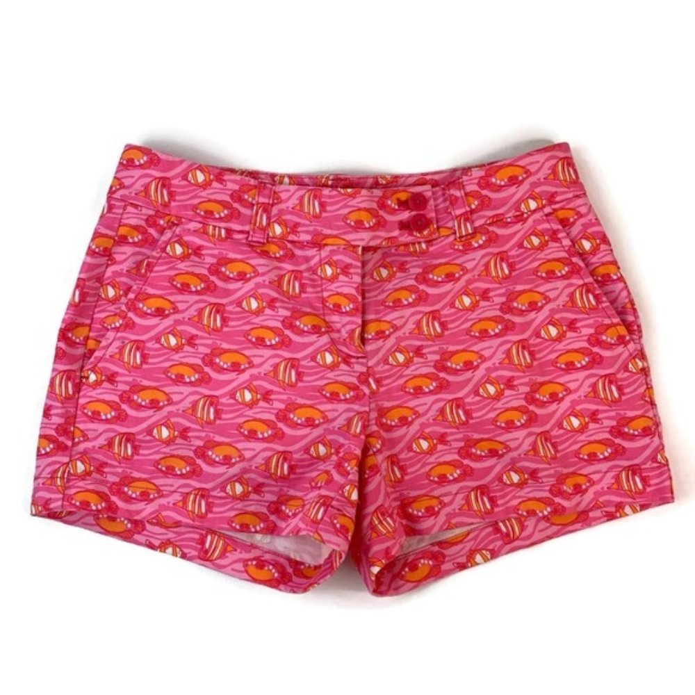 Vineyard Vines Womens Pink Tropical Fish Shorts
